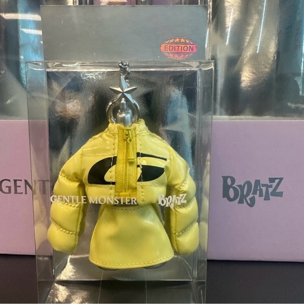 Gentle Monster Bratz Yellow Puffer Jacket and Skirt + Dress Form Key Chain